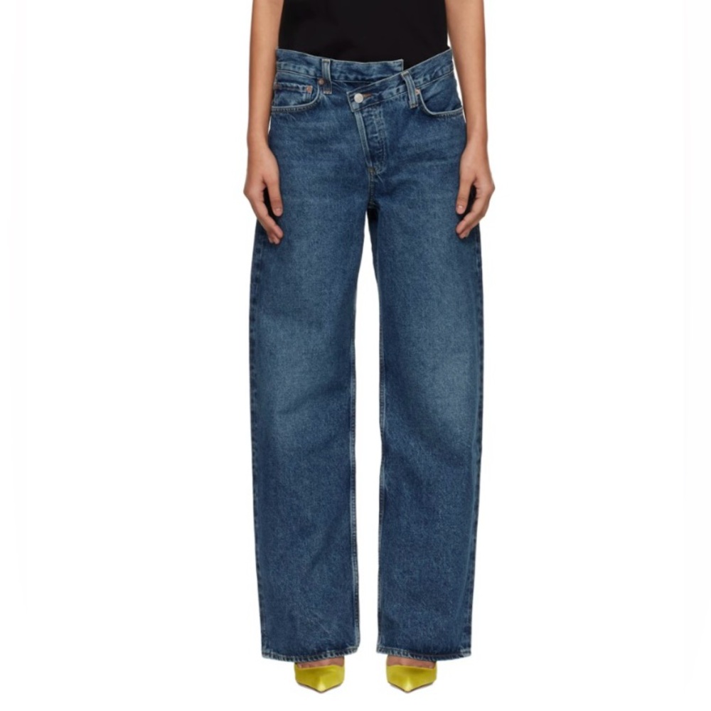 Agolde Criss Cross Straight Raw Hem Organic Denim